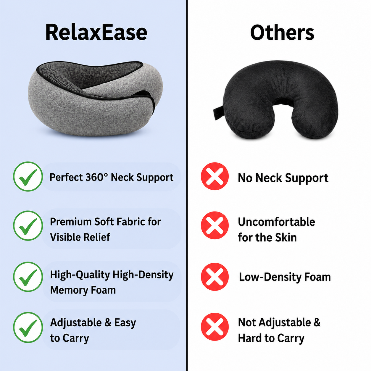 RelaxEase | Ergonomic Neck Pillow For Blissful Relaxation ✈️